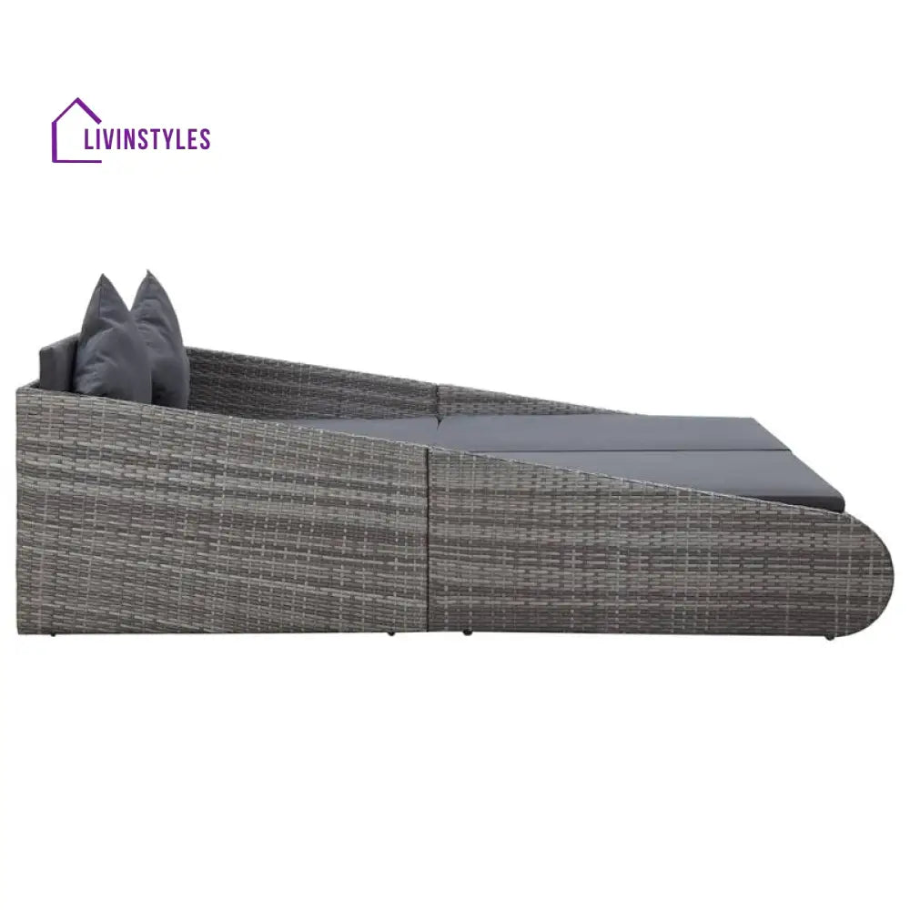 Sylvana Outdoor Poolside Sunbed With Cushion Daybed (Grey) - Sunbed