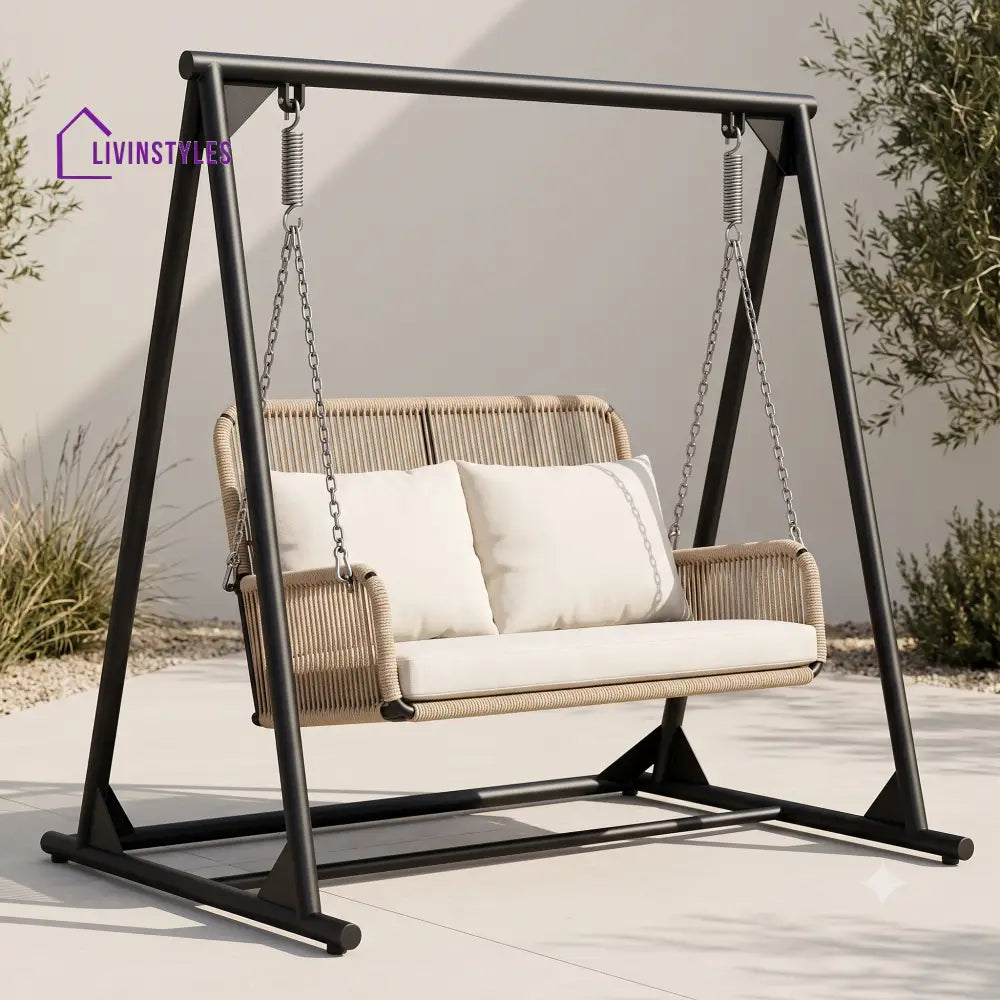 Sylvie Outdoor 2 Seater Swing Chair with Stand | Premium Finish Product Online