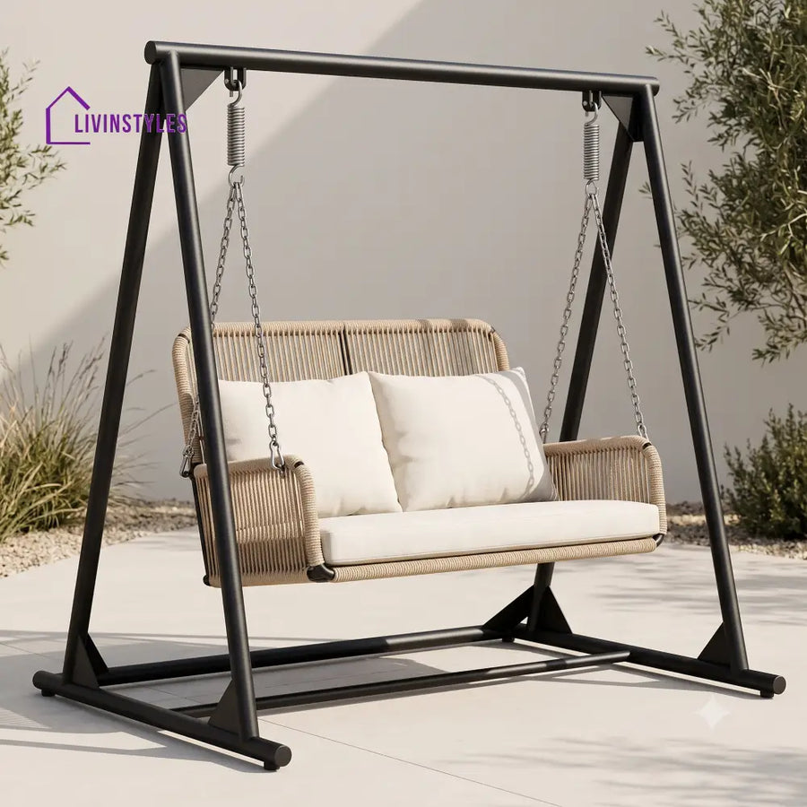 Sylvie Outdoor 2 Seater Swing Chair with Stand | Premium Finish Product Online