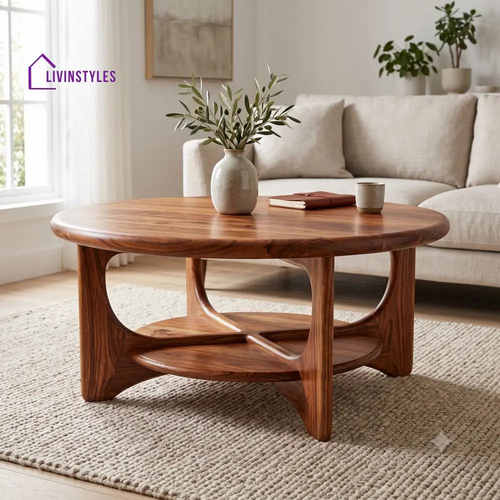 Sylvie Wooden Coffee Table for Living Room | Tea Table | Teapoy | Center table