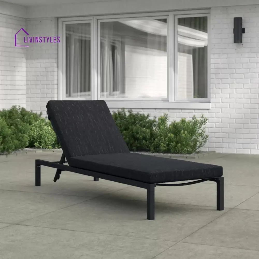 Syon Outdoor Swimming Poolside Lounger (Black) - Loungers