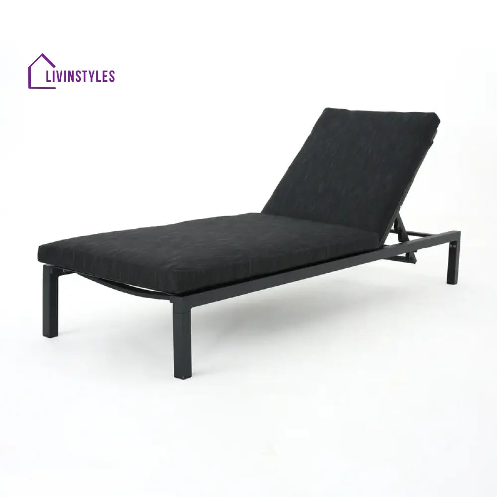 Syon Outdoor Swimming Poolside Lounger (Black) - Loungers