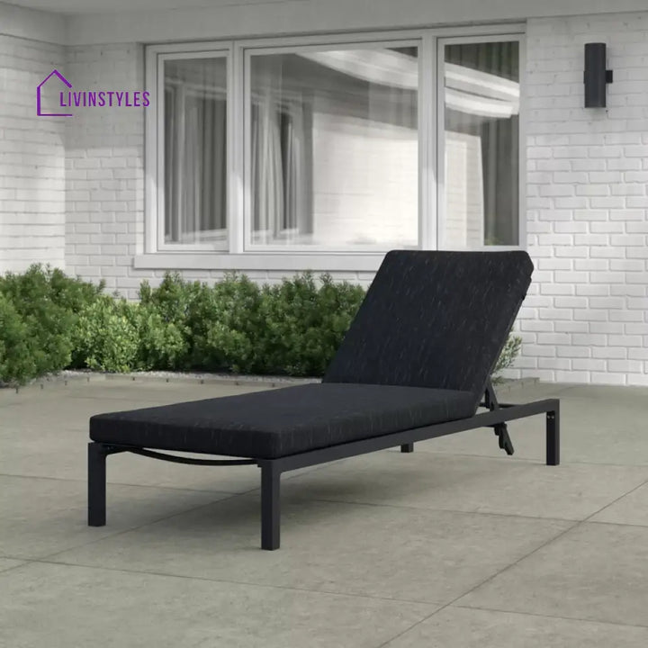 Syon Outdoor Swimming Poolside Lounger (Black) - Loungers