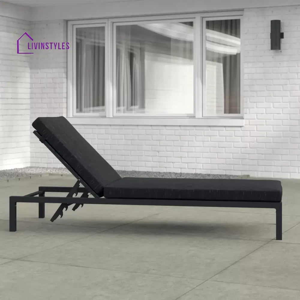 Syon Outdoor Swimming Poolside Lounger (Black) - Loungers