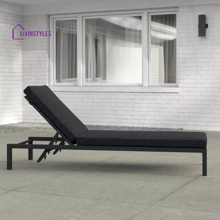 Syon Outdoor Swimming Poolside Lounger (Black) - Loungers