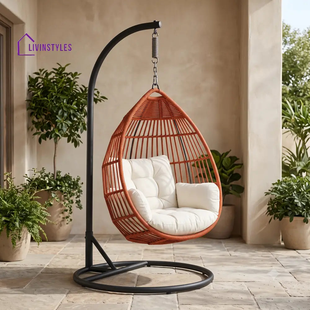 Szymon Premium MS Frame with Powder Coated Outdoor Swing Chair with Stand