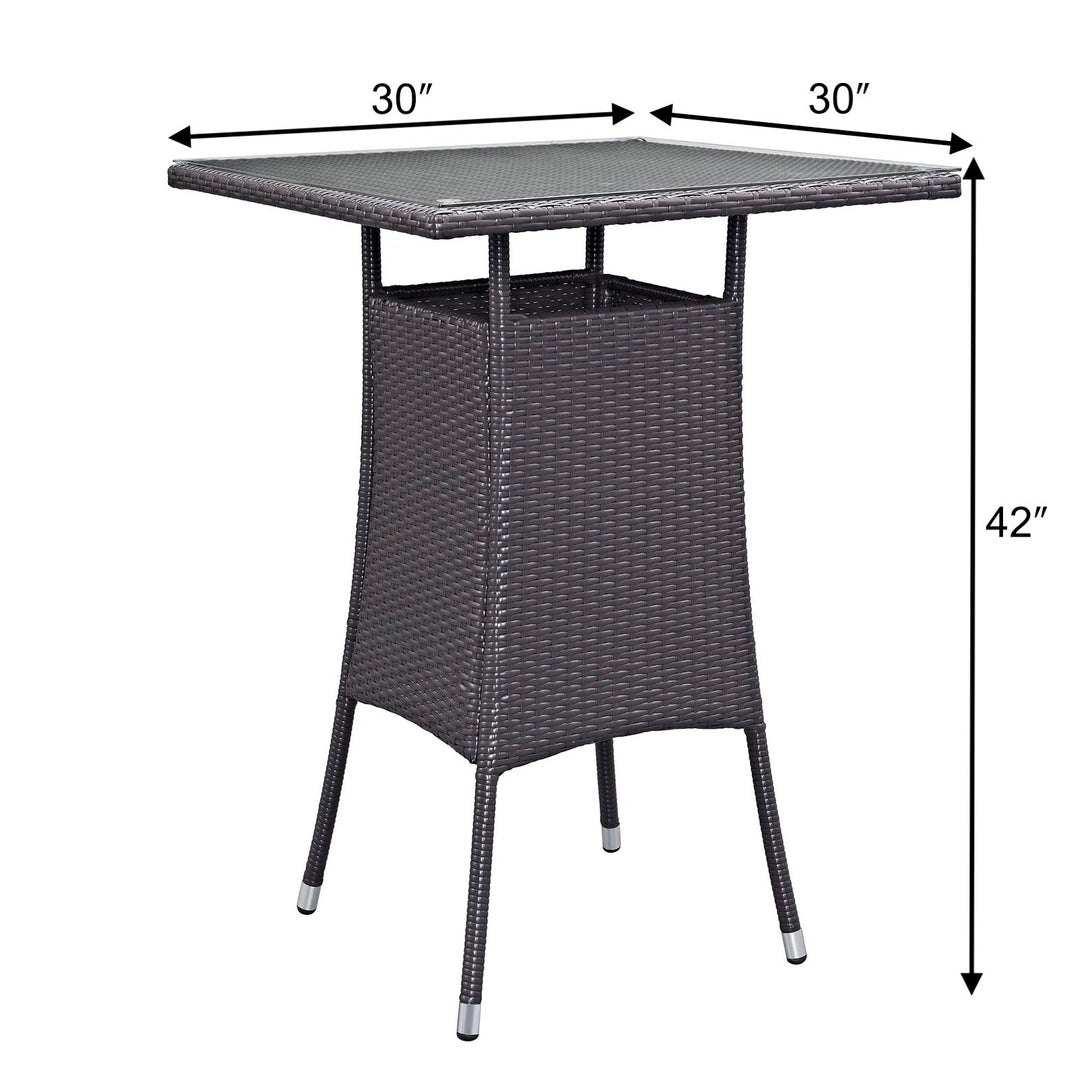 Volta Outdoor Patio Bar Sets 4 Chairs and 1 Table (Dark Brown)