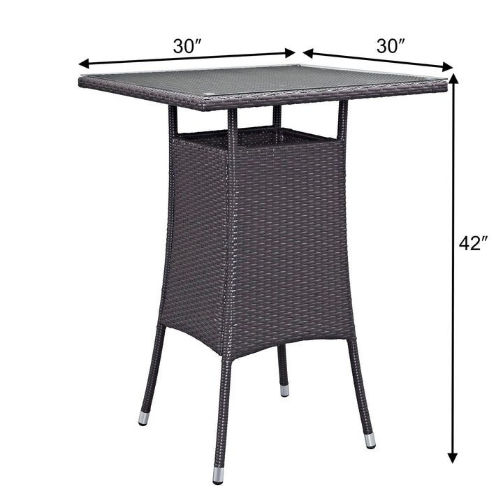 Volta Outdoor Patio Bar Sets 4 Chairs and 1 Table (Dark Brown)