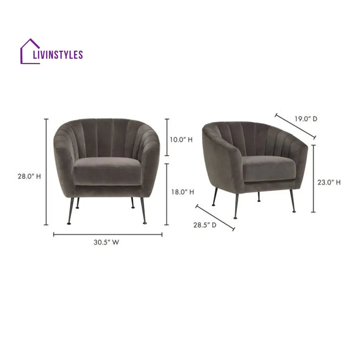 Taisha Metal and Fabric Chair | Living Room Chair | Lounge Chair