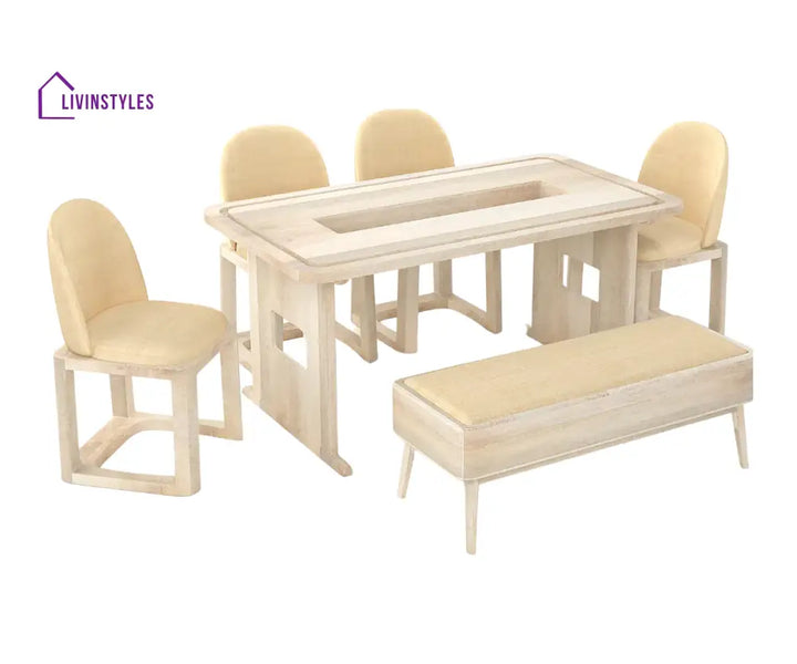 Taisiya Dining Table with 4 Chairs and Bench
