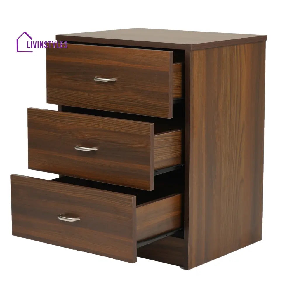 Stepan Engineered Wood Nightstand (Classic Walnut) Home Furniture