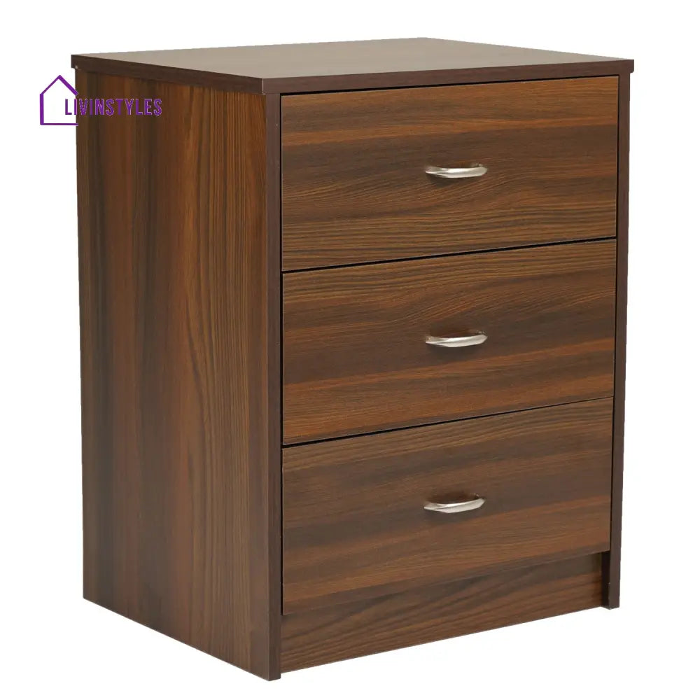 Stepan Engineered Wood Nightstand (Classic Walnut) Home Furniture