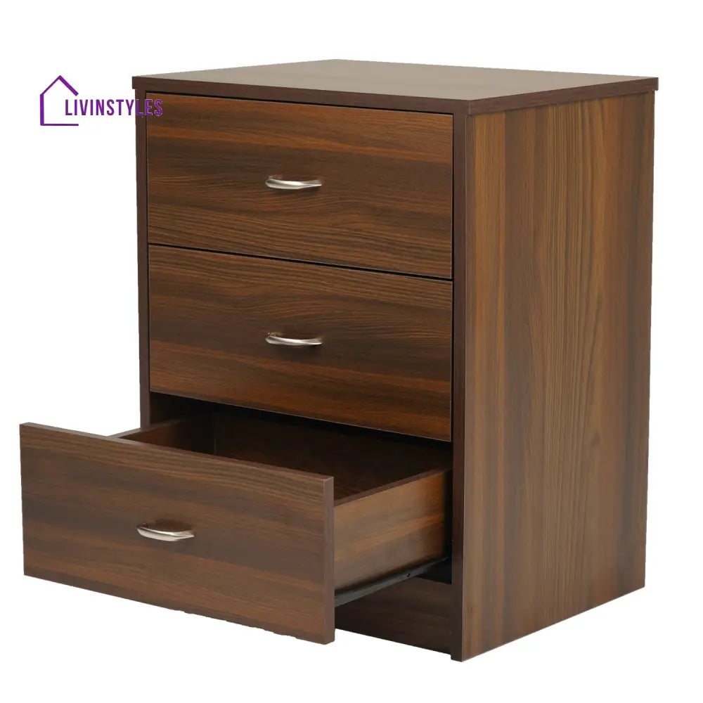 Stepan Engineered Wood Nightstand (Classic Walnut) Home Furniture
