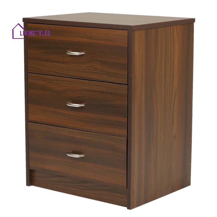 Stepan Engineered Wood Nightstand (Classic Walnut) Home Furniture