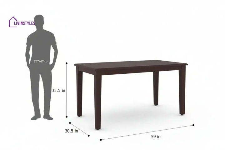Tam Solid Wood 4 Seater Dining Set with Dining Chair