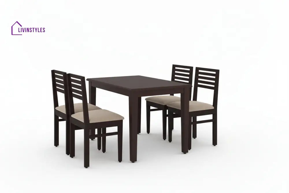 Tam Solid Wood 4 Seater Dining Set with Dining Chair