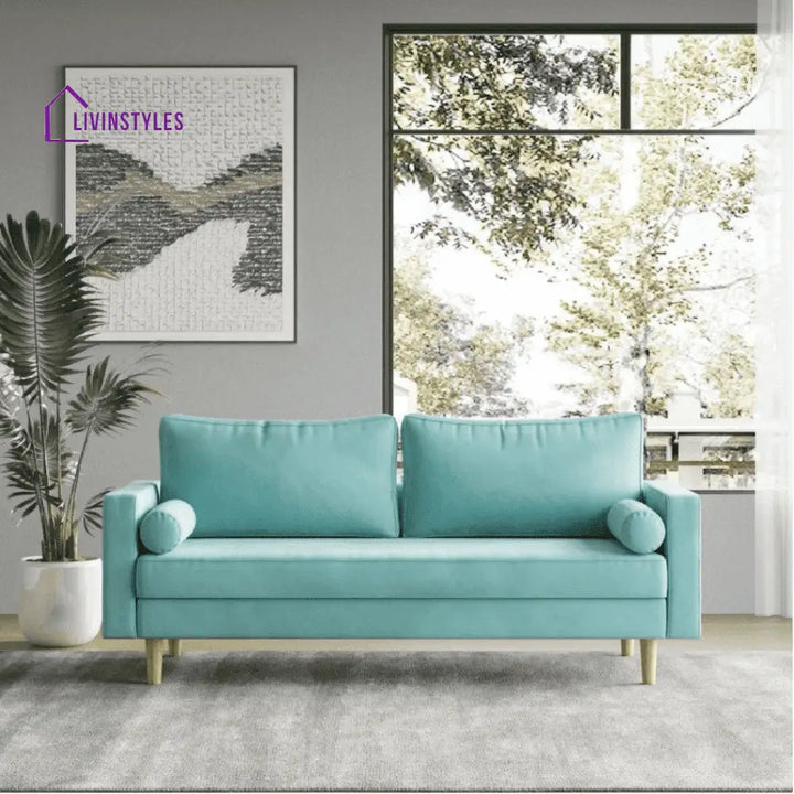Tamara 3 Seater Sofa for Living Room Blue