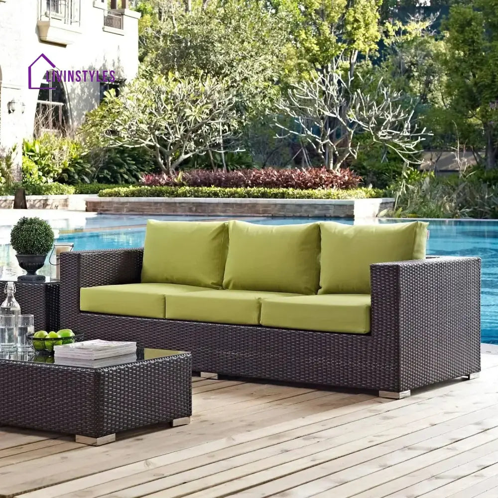 Tamara Outdoor All-Weather Wicker 3-Seater Sofa - Sofa Set