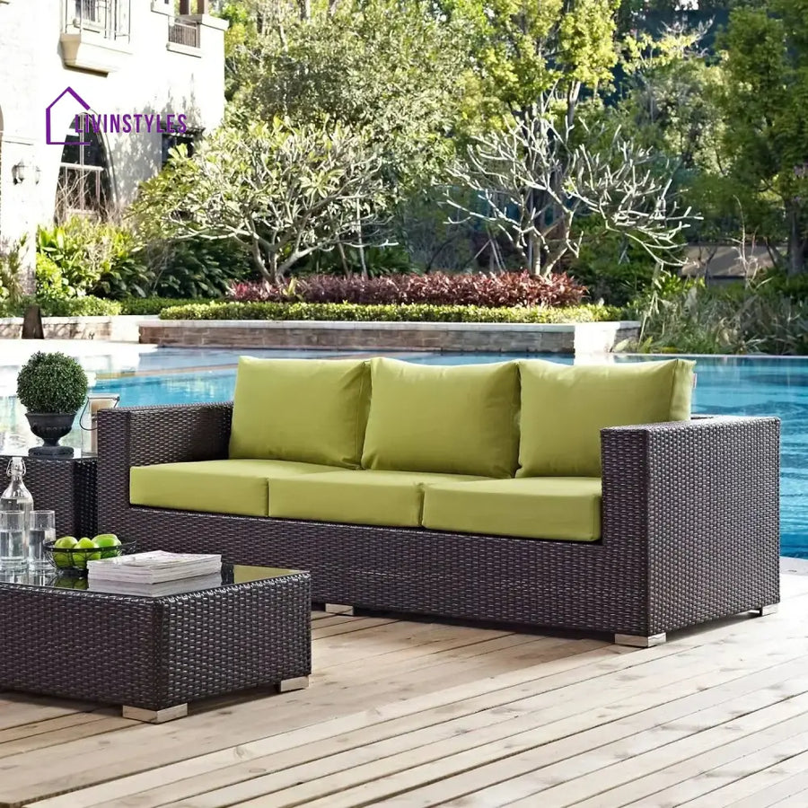 Tamara Outdoor All-Weather Wicker 3-Seater Sofa - Sofa Set
