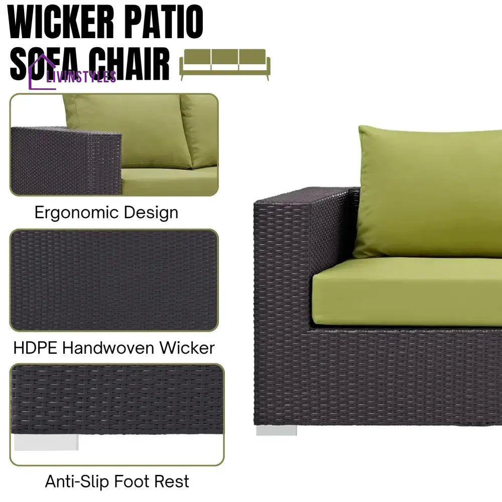 Tamara Outdoor All-Weather Wicker 3-Seater Sofa - Sofa Set