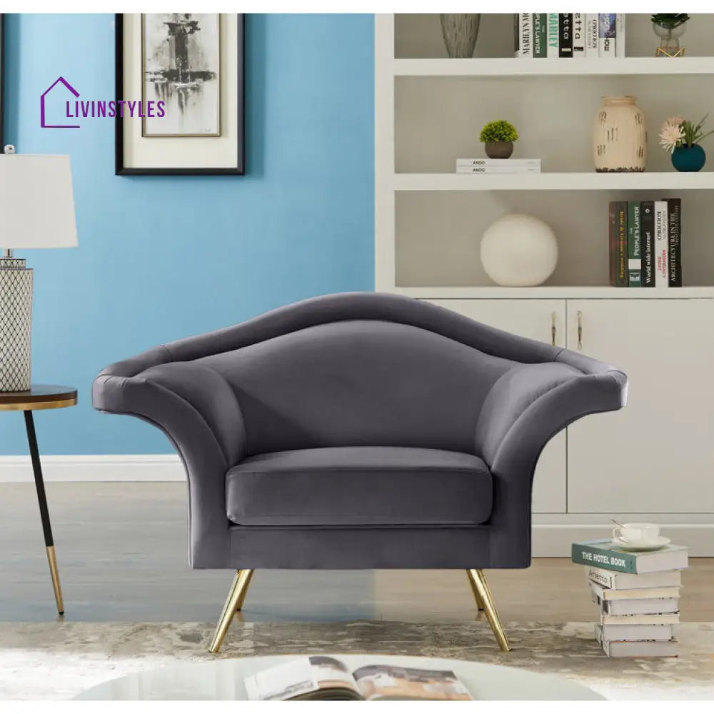 Tanaya Metal and Fabric Arm Chair | Living Room Chair | Lounge Chair