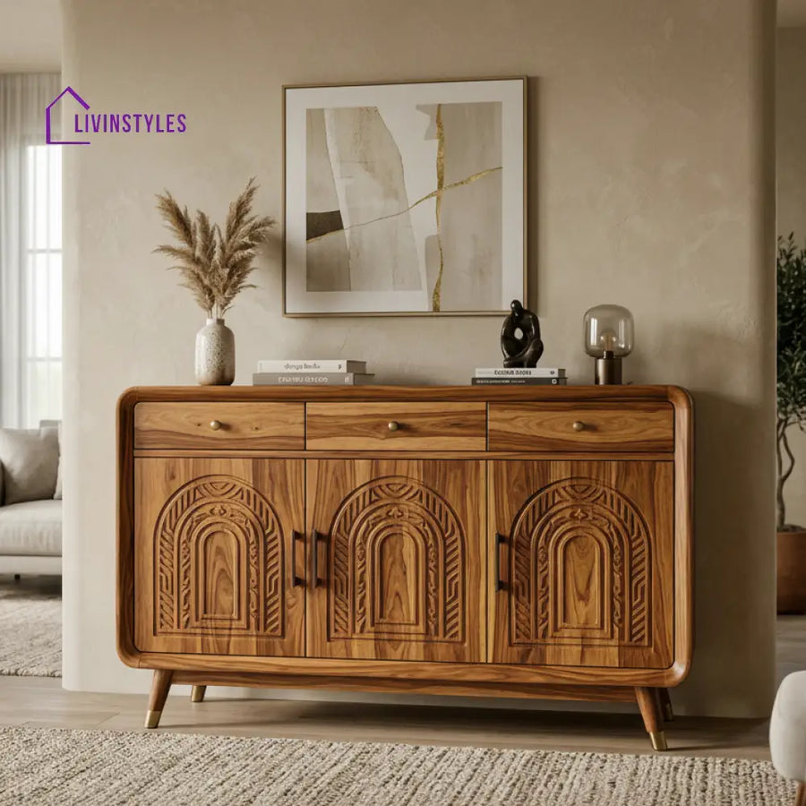 Tane Sheesham Wood Cabinet and Sideboard (Honey Finish)
