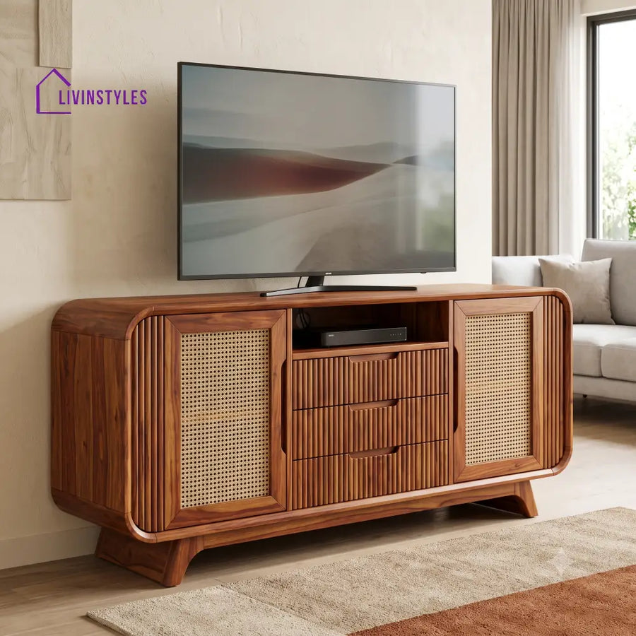 Tania Solid Sheesham Wood Tv Unit for Living Room | Tv Cabinet | Tv Console Unit