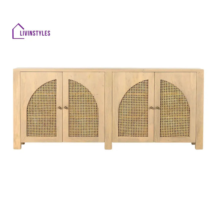 Tanika Solid Mango Wood & Rattan Sideboard