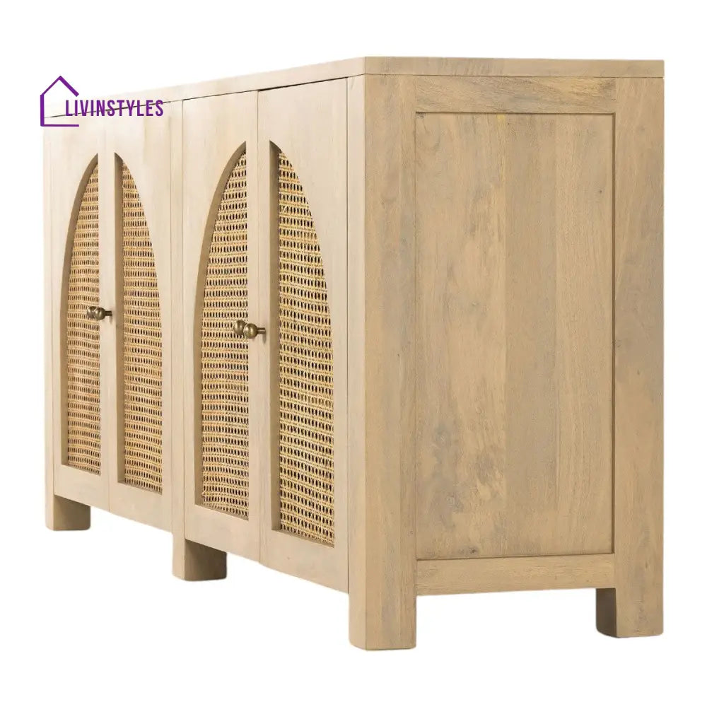 Tanika Solid Mango Wood & Rattan Sideboard