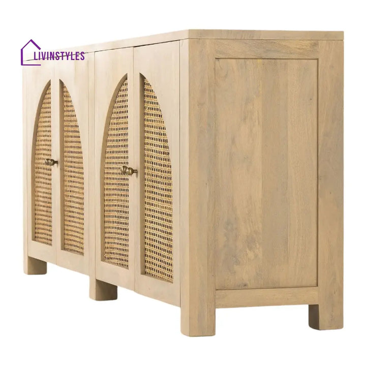 Tanika Solid Mango Wood & Rattan Sideboard