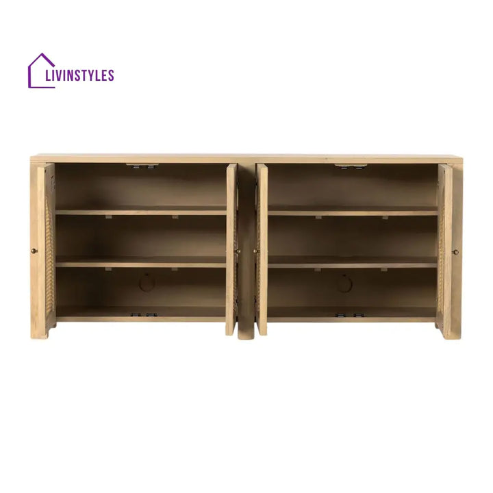 Tanika Solid Mango Wood & Rattan Sideboard