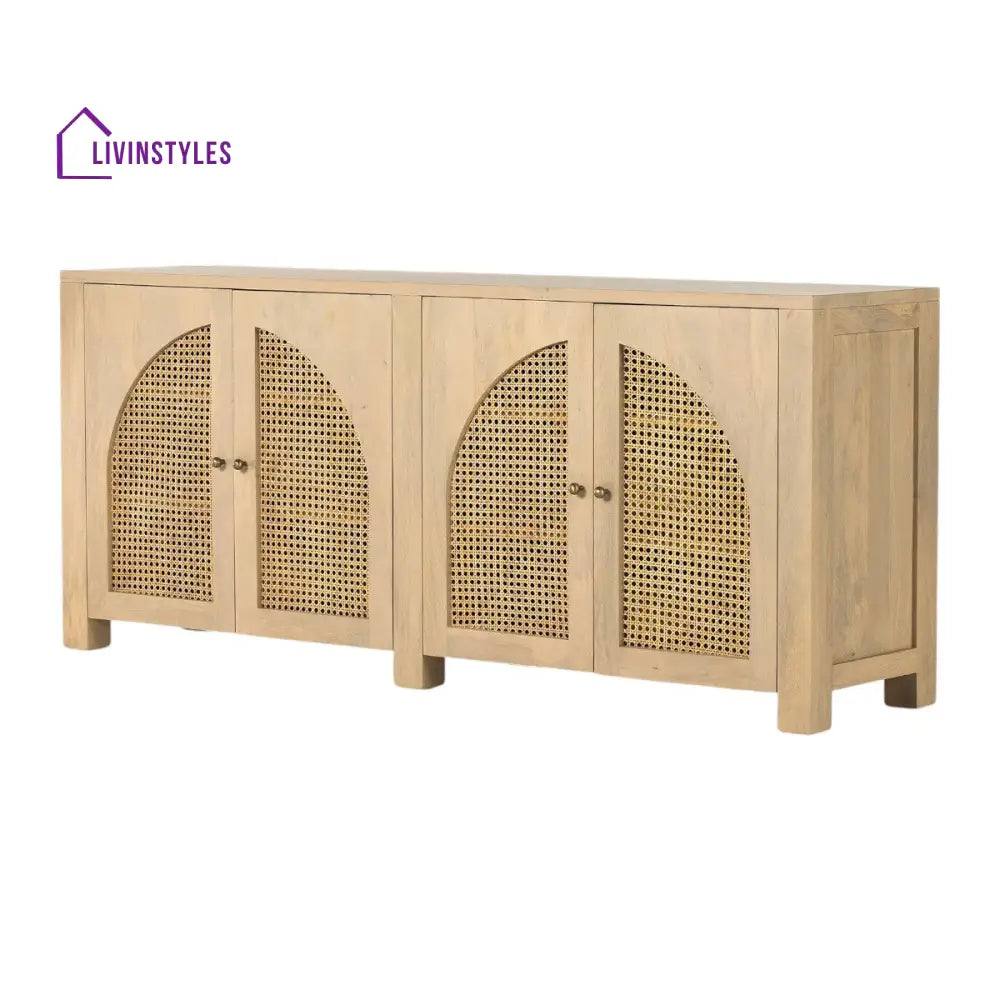 Tanika Solid Mango Wood & Rattan Sideboard