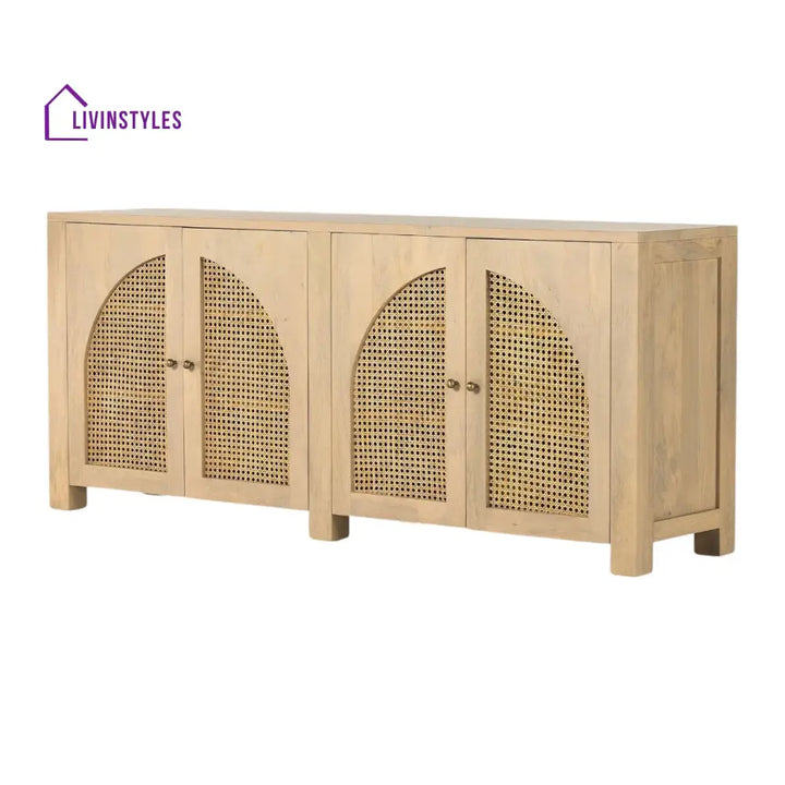 Tanika Solid Mango Wood & Rattan Sideboard