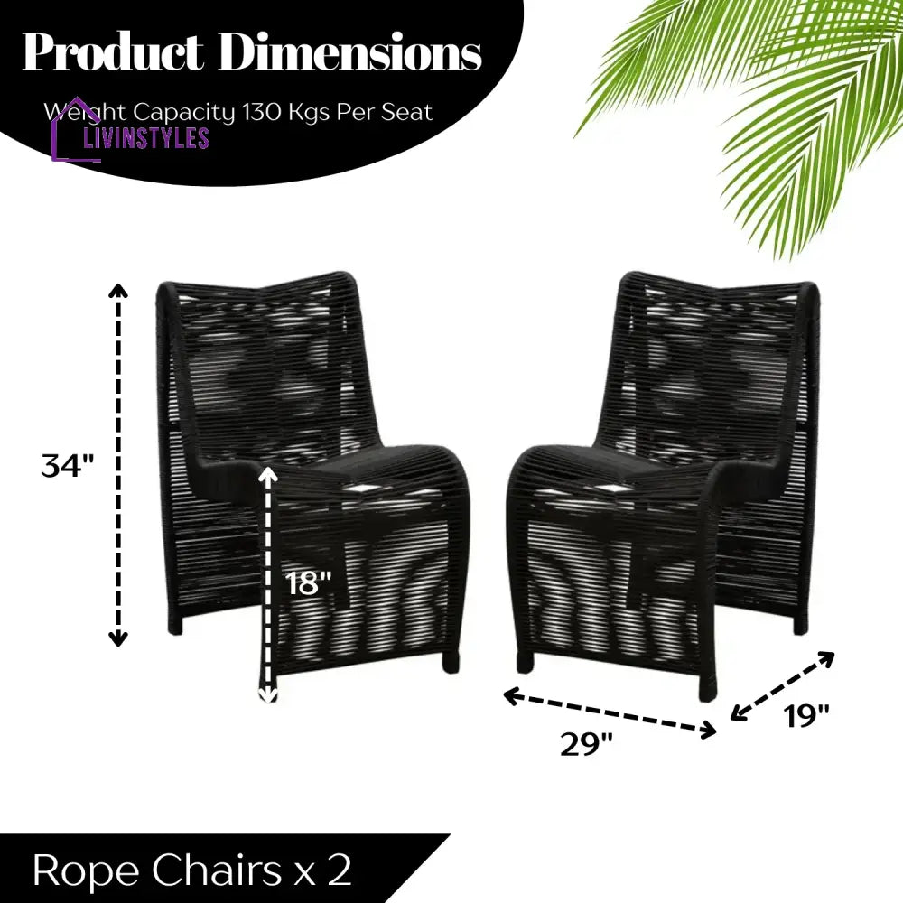 Tanishka 2-Piece Outdoor Rope Patio Chairs - Patio Chairs