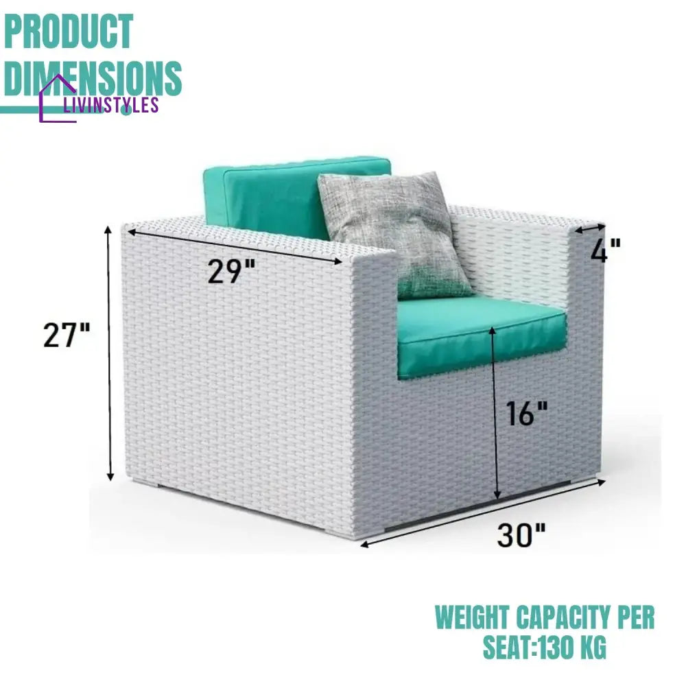 Tanvi 1-Piece Outdoor Wicker Single Seater Sofa - Sofa Set
