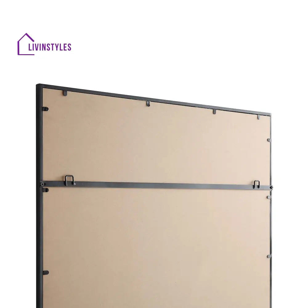 Chardwell Full Length Industrial Metal Window Mirror 180 x 100 cm Black Mirrors