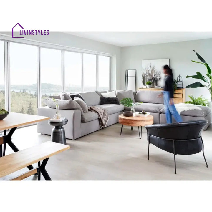 Tanvi Solid Wood and Metal Coffee Table for Living Room