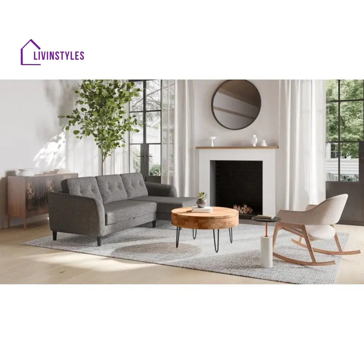 Tanvi Solid Wood and Metal Coffee Table for Living Room