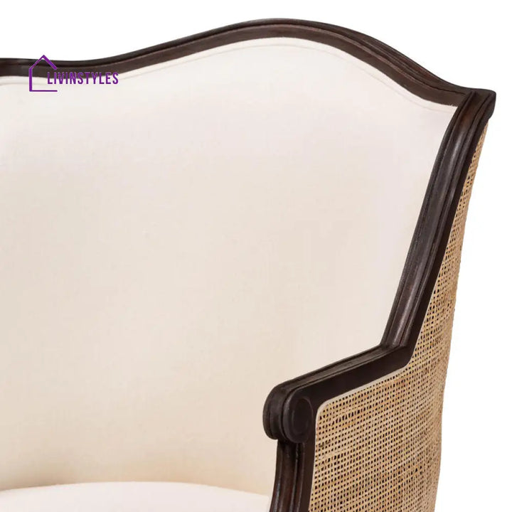 Tanvika Solid Wood and Fabric Arm Chair | Living Room Chair | Lounge Chair