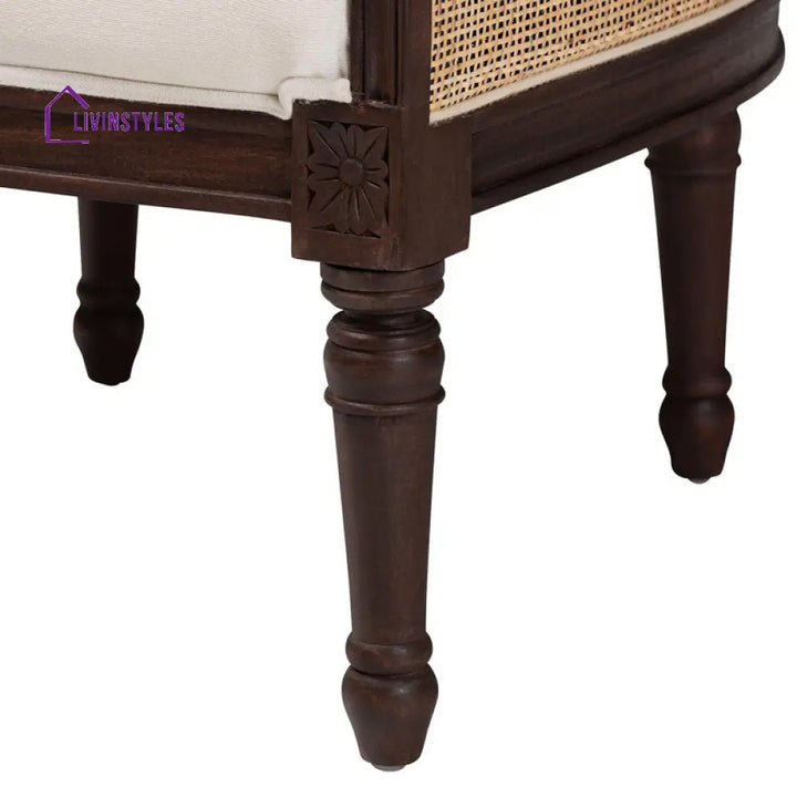 Tanvika Solid Wood and Fabric Arm Chair | Living Room Chair | Lounge Chair