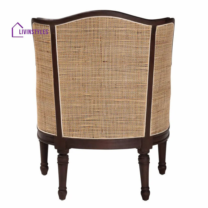 Tanvika Solid Wood and Fabric Arm Chair | Living Room Chair | Lounge Chair
