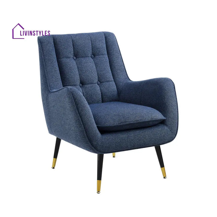 Tanvika Solid Wood and Fabric Arm Chair | Living Room Chair | Lounge Chair