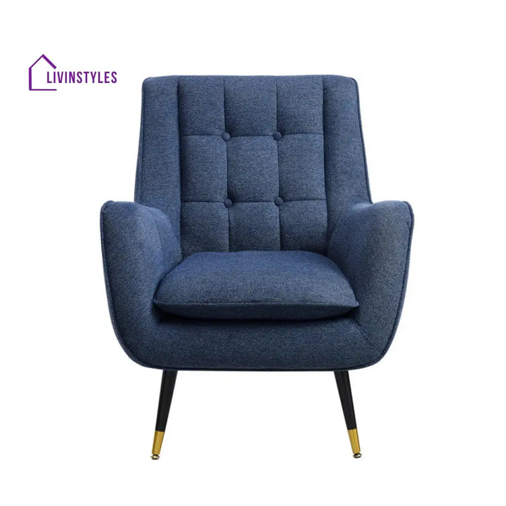 Tanvika Solid Wood and Fabric Arm Chair | Living Room Chair | Lounge Chair