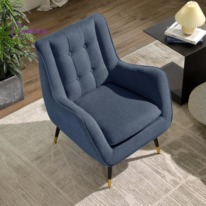 Tanvika Solid Wood and Fabric Arm Chair | Living Room Chair | Lounge Chair