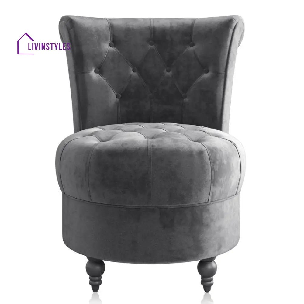Tanvitha Solid Wood and Fabric Arm Chair | Living Room Chair | Lounge Chair
