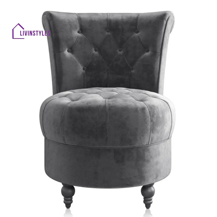 Tanvitha Solid Wood and Fabric Arm Chair | Living Room Chair | Lounge Chair