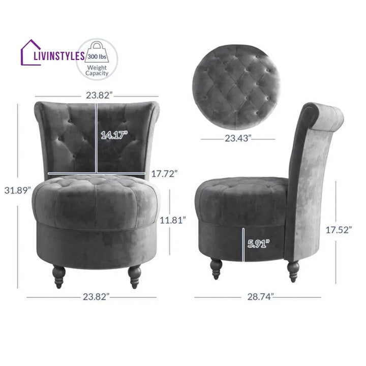 Tanvitha Solid Wood and Fabric Arm Chair | Living Room Chair | Lounge Chair