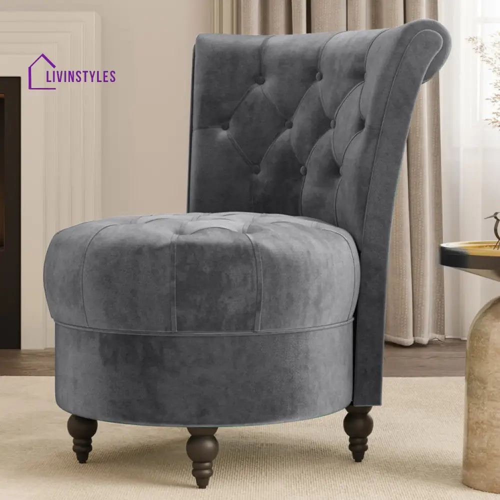 Tanvitha Solid Wood and Fabric Arm Chair | Living Room Chair | Lounge Chair