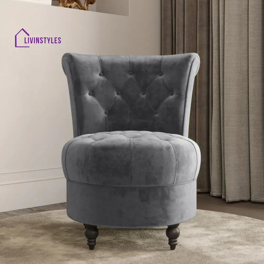 Tanvitha Solid Wood and Fabric Arm Chair | Living Room Chair | Lounge Chair