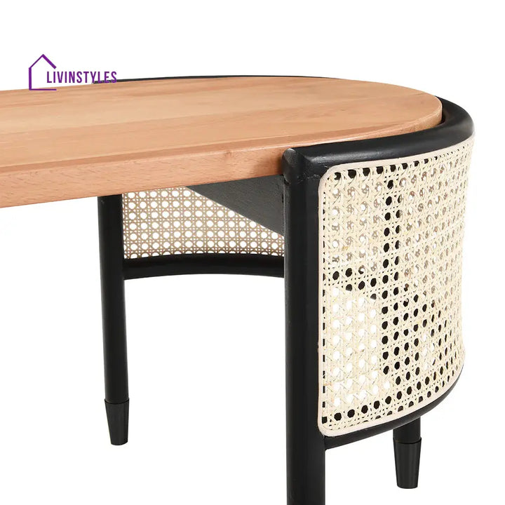 Jeanne Cane Rattan Solid Wood Oval Coffee Table Coffee Tables & Nesting Tables